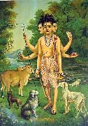 Raja Ravi Varma Dattatreya oil